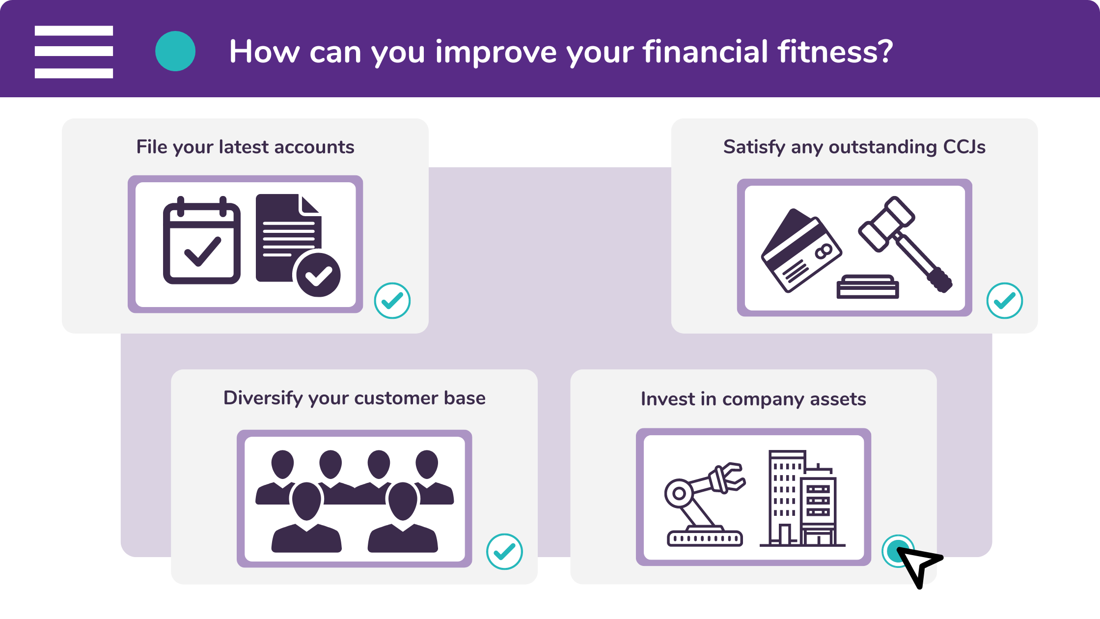 There are four tactics to improve your financial fitness.